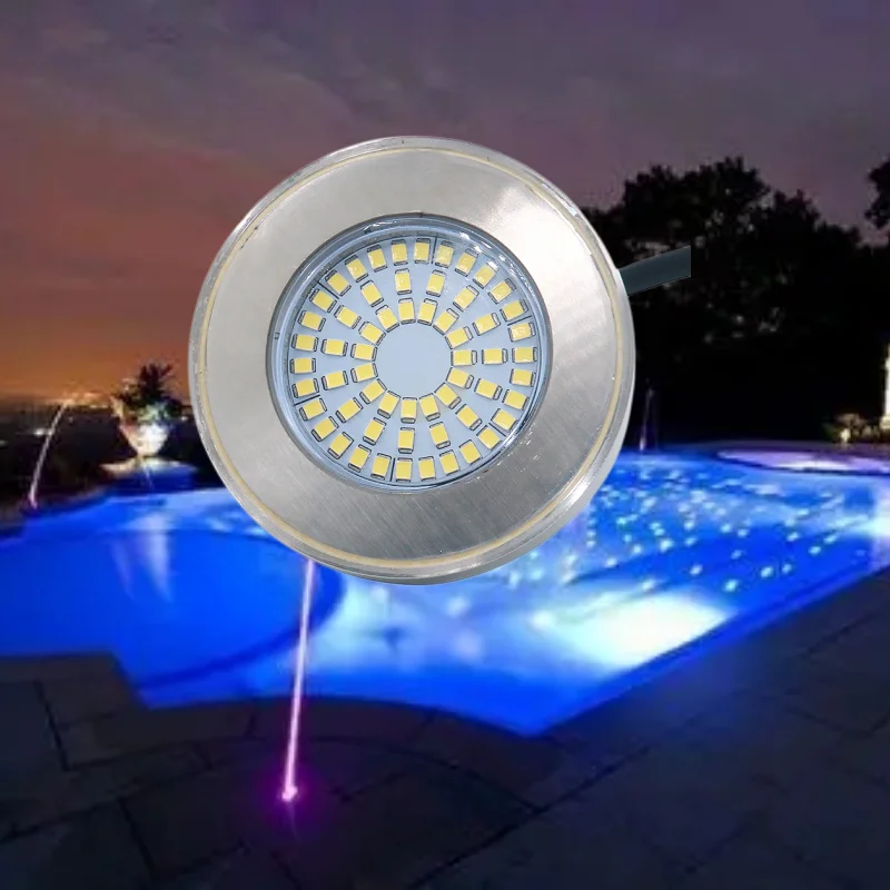 

RGB RGBW Swimming Pool Light 9W 18W 36W 316L Stainless Steel IP68 MobilePhone Control Wharf Aquarium LED Underwater Lamp Бассейн