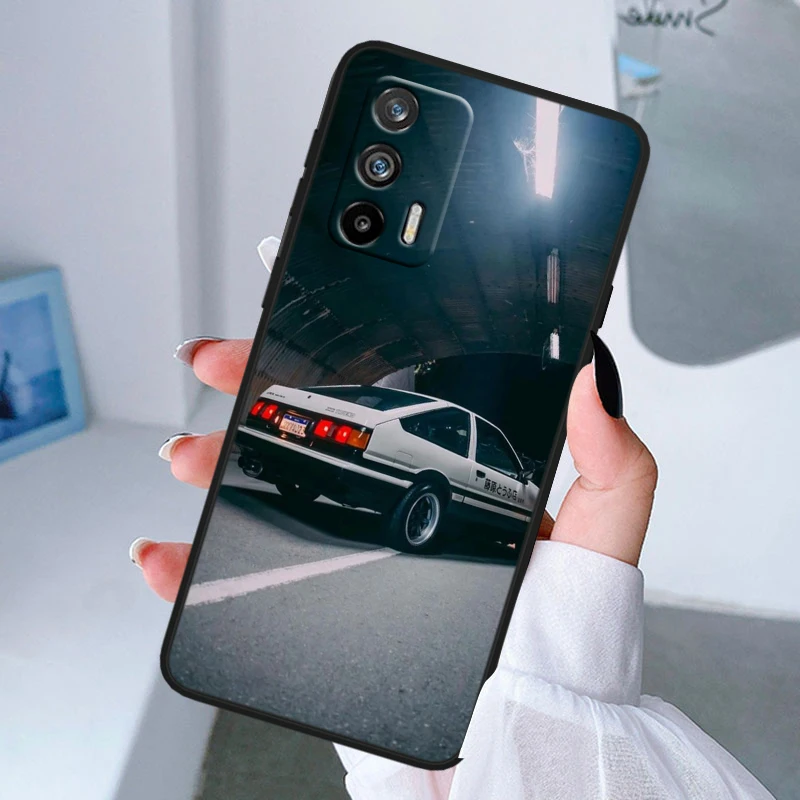 Магазин тофу Initial-D F-ujiwara для OPPO Realme GT Neo 10 9i 8i 7i 6s 5 Narzo 50i 50A 240W Pro Plus Черная мягкая