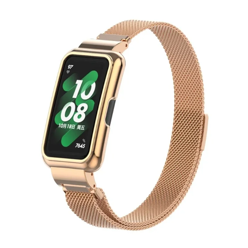 Фото Браслет из нержавеющей стали для Huawei Band 9, браслет для Huawei Band 8, Миланский Браслет из нержавеющей стали для Huawei Band 9/8/7 №2