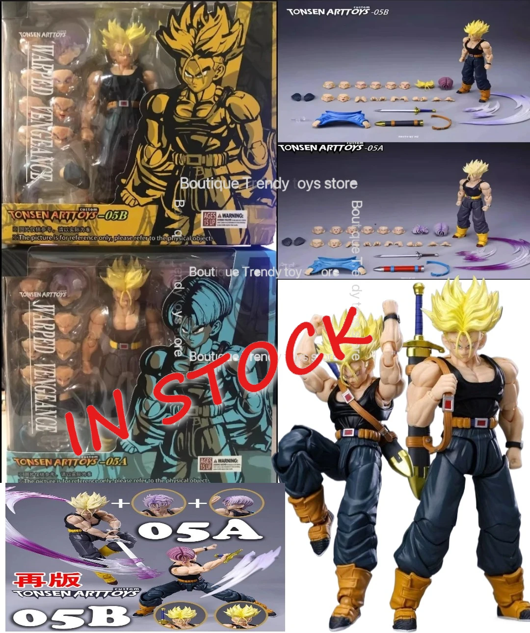 Фото В наличии: Фигурки Tonsenarttoys Kamione Trunks 05a 05b, Dragon Ball Z Super Saiyan SSJ SSJ2, аниме-фигурки Транка, модели игрушек №1
