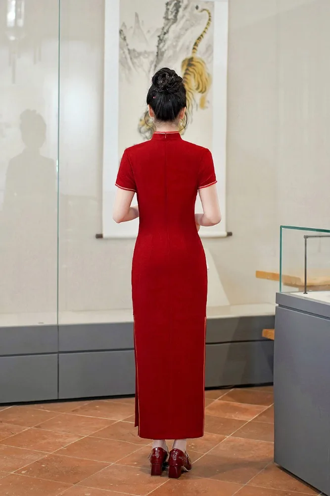 Фото Китайское платье Cheongsam Qipao, уличная одежда в этническом стиле, винтажная женская одежда, винтажные костюмы для косплея, сценическая вечеринка №2