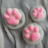 cartoon cute cat paw silicone mold candy chocolate cookie jello gummy mousse pudding baking tools soap candle ice home supplies