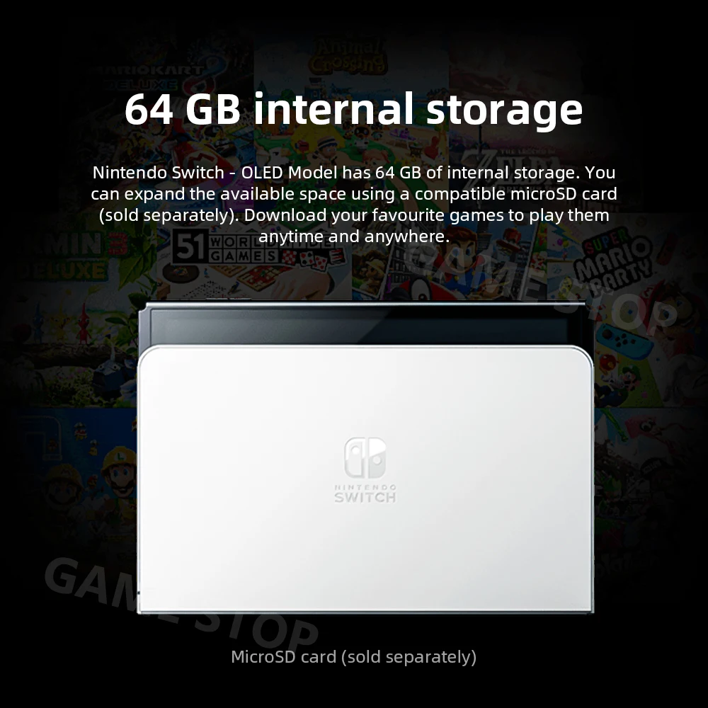 Комплект видеоигр Nintendo Switch OLED 7 дюймов белый синий и красный |