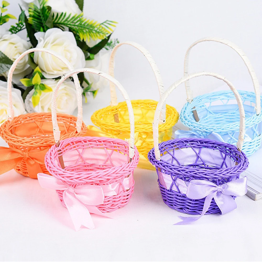 

Hand Made Storage Baskets Wicker Muliti-use Creative Beautiful Basket Flower Basket Shopping Storage Hamper Basket Picnic Basket