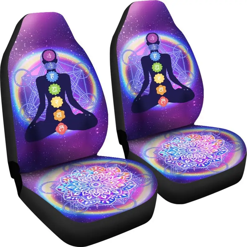 

7 Chakras Mandala Car Seat Covers - Spiritual Namaste, Sacred Geometry, Celestial, Hippie Car Seat Protector, Car Accessory