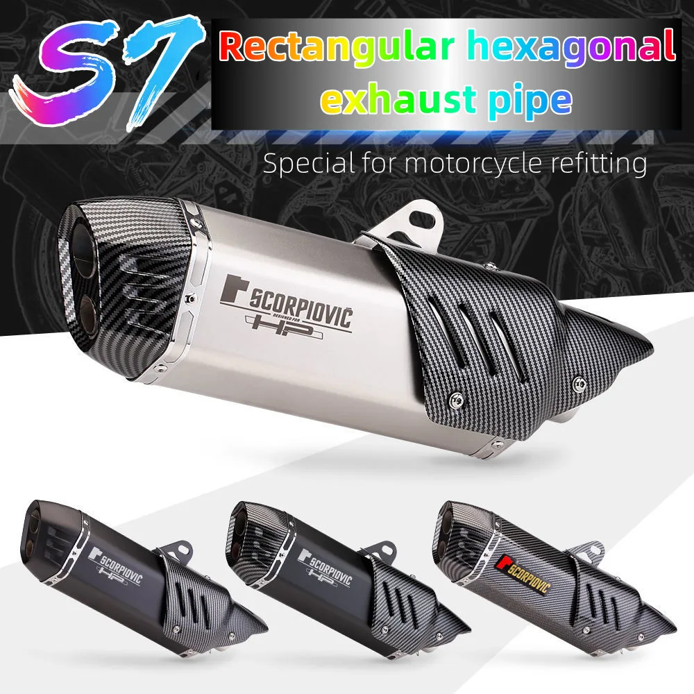 

Модификация выхлопных газов для мотоцикла S7 прямоугольная выхлопная труба Scorpio Infinite 300 Gsx-250r Jinpeng 502 выхлопная труба Scarico Moto 51 мм