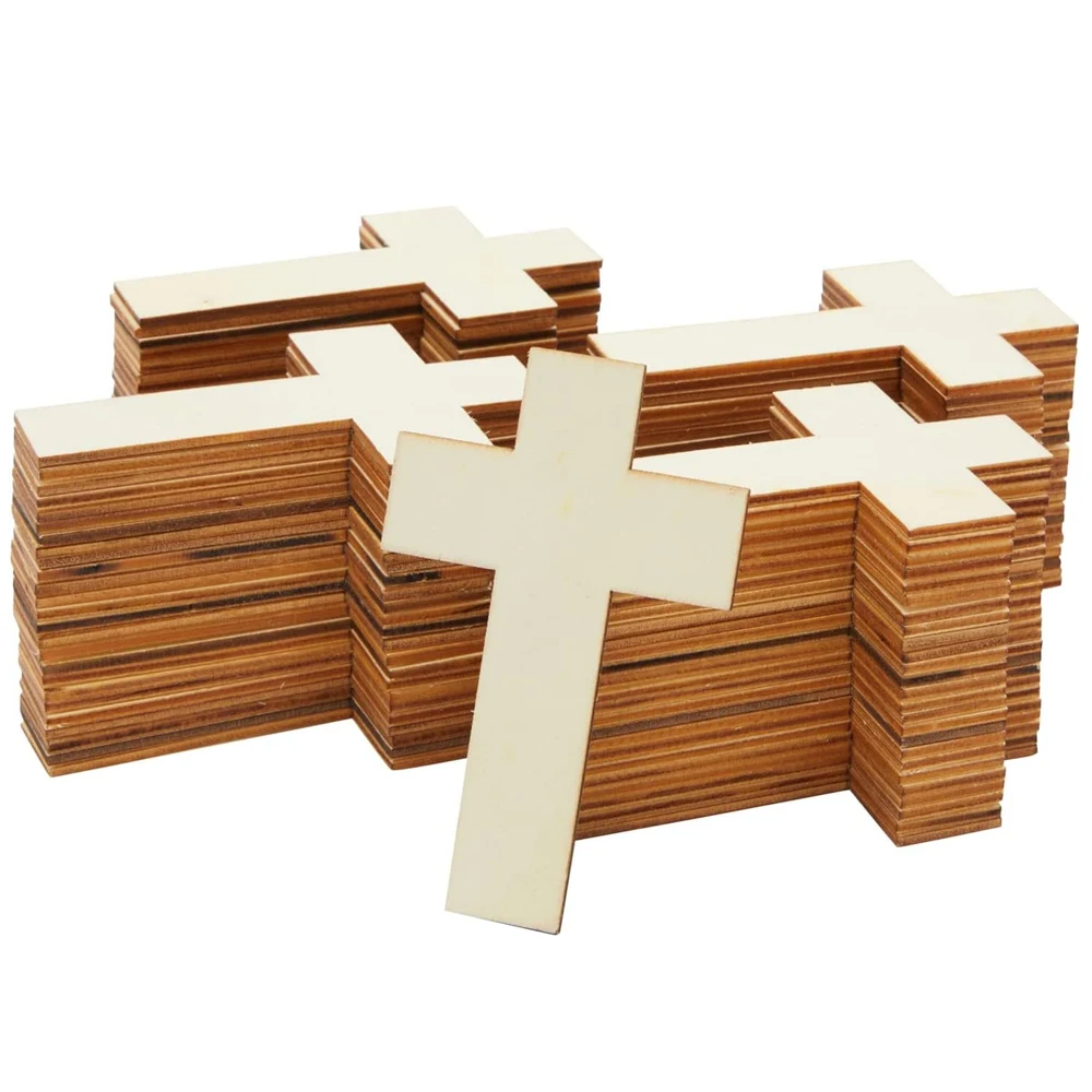 

30PCS Unfinished Wooden Crosses Bulk Wooden Cross Ornaments for Church Communion DIY Arts & Crafts Projects