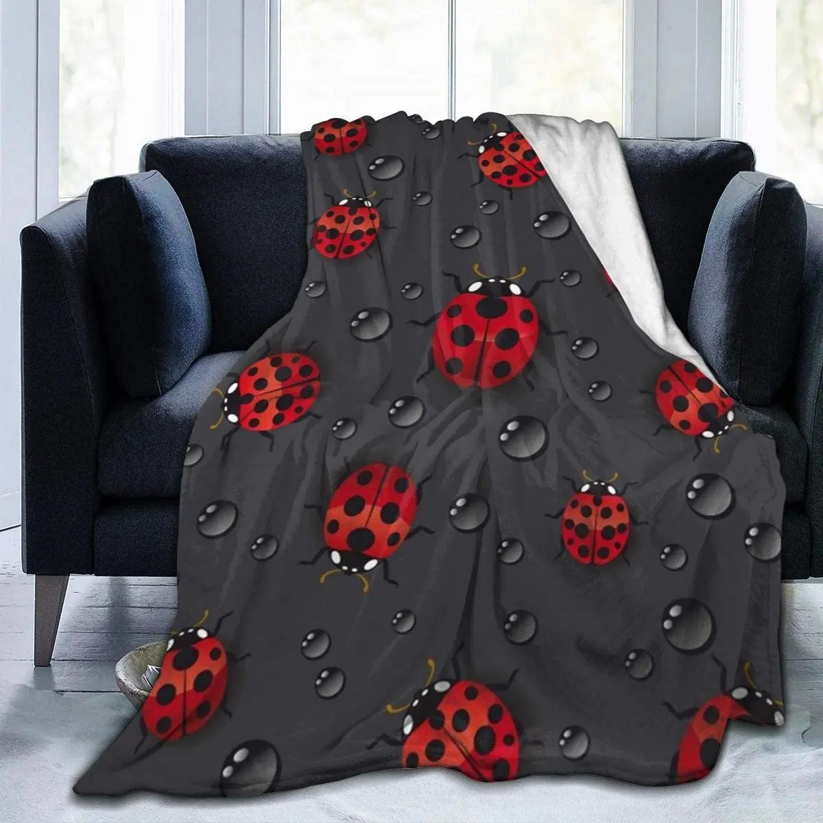 Manta de franela suave para niños, mujeres y hombres, manta de lana con gotas de lluvia para sofá, sala de estar, dormitorio, 150x220cm