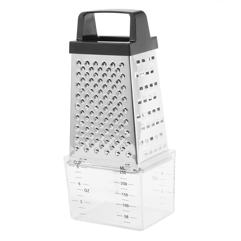 

4 Sided Blades Cheese Vegetables Grater Carrot Cucumber Slicer Cutter Box Container Kitchenware Stainless