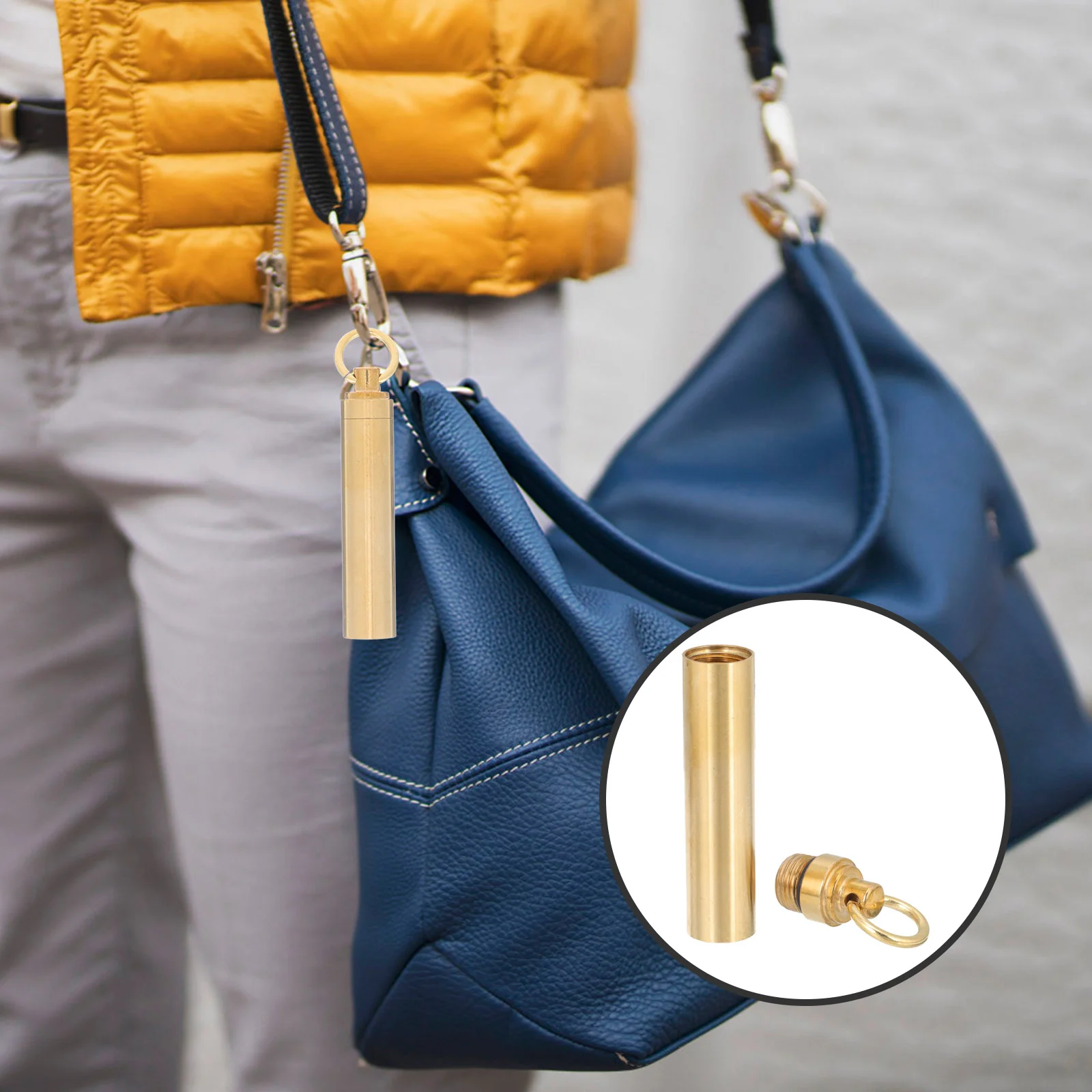 

Outdoor Medicine Box Small Holder Bottle Keychain Holders Pendant Rubber Travel