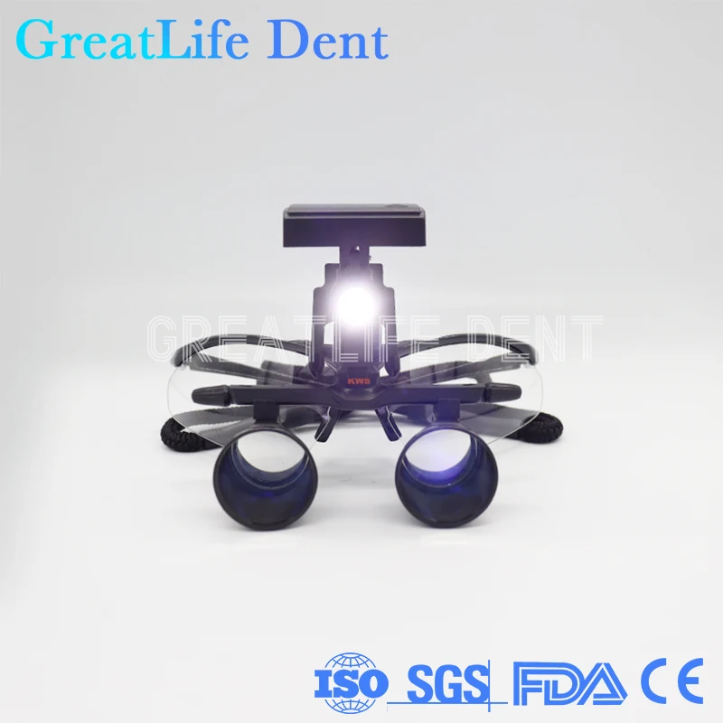 Стоматологическая лупа GreatLife Dent 2.5X 3.5X, бинокулярная лупа, оптическое увеличительное стекло, рабочее расстояние 320-420 мм, регулируемый угол