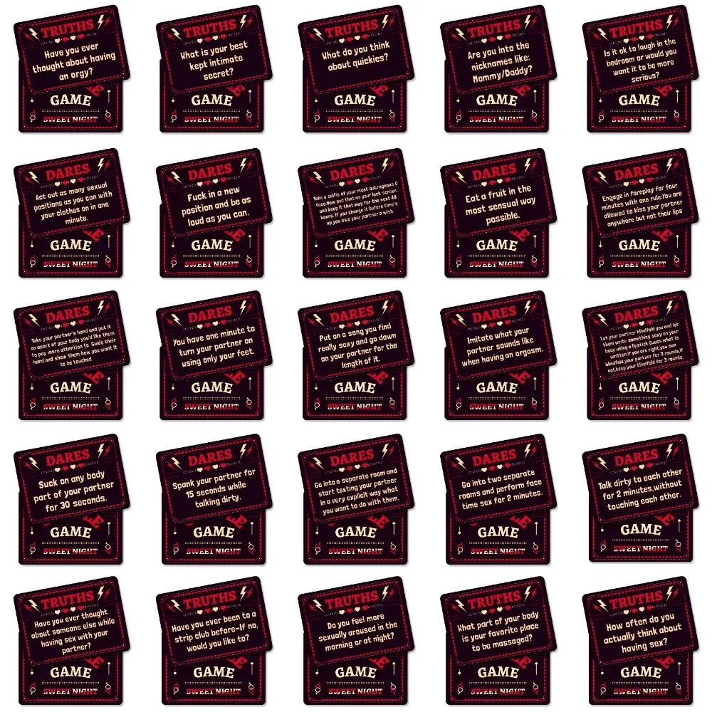 Набор игр для пар 50 карточек спортивные игры на открытом воздухе ночные