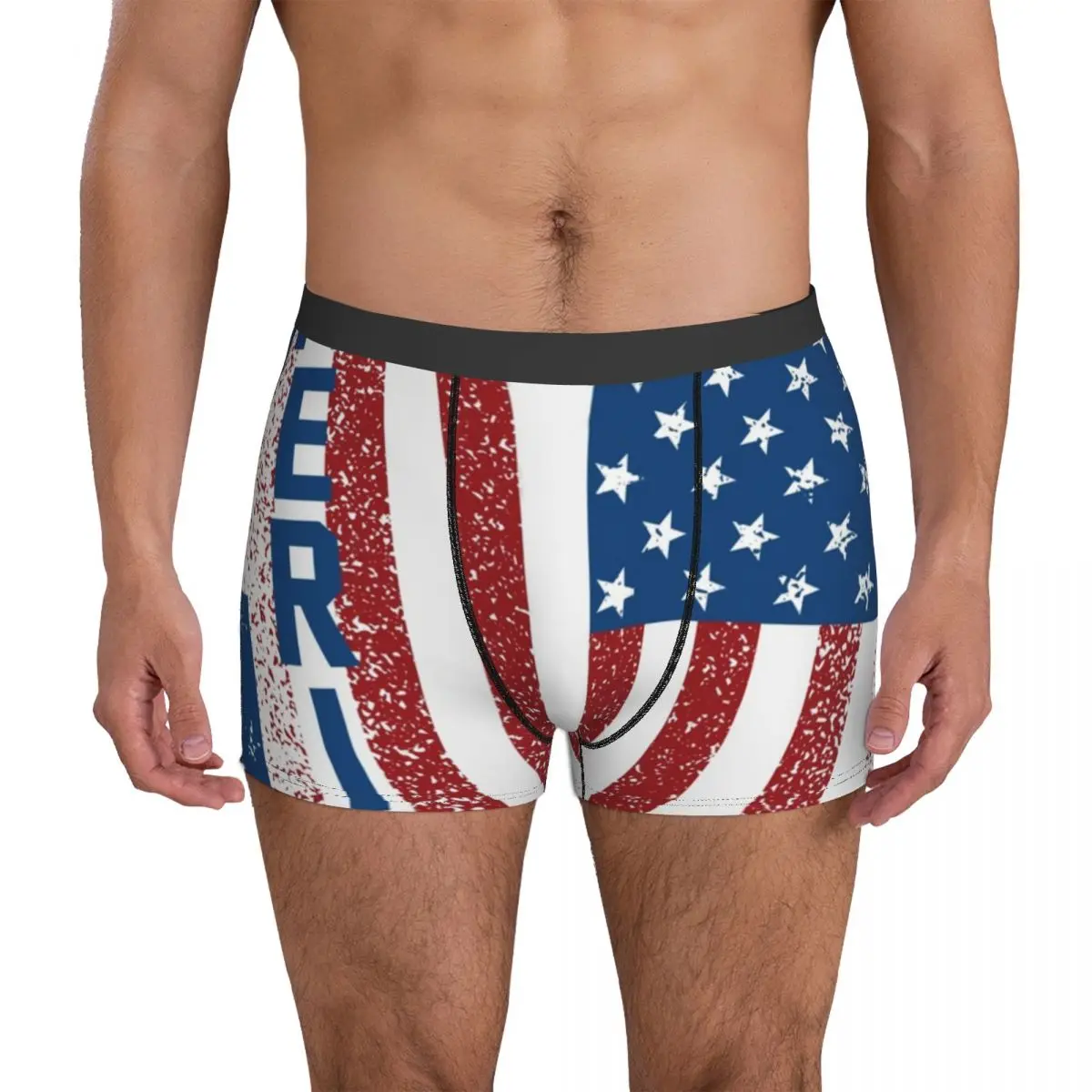 American Flag Freedom Underwear Country Symbol Men's Underpants Custom Funny Boxer Shorts High Quality Shorts Briefs Plus Size