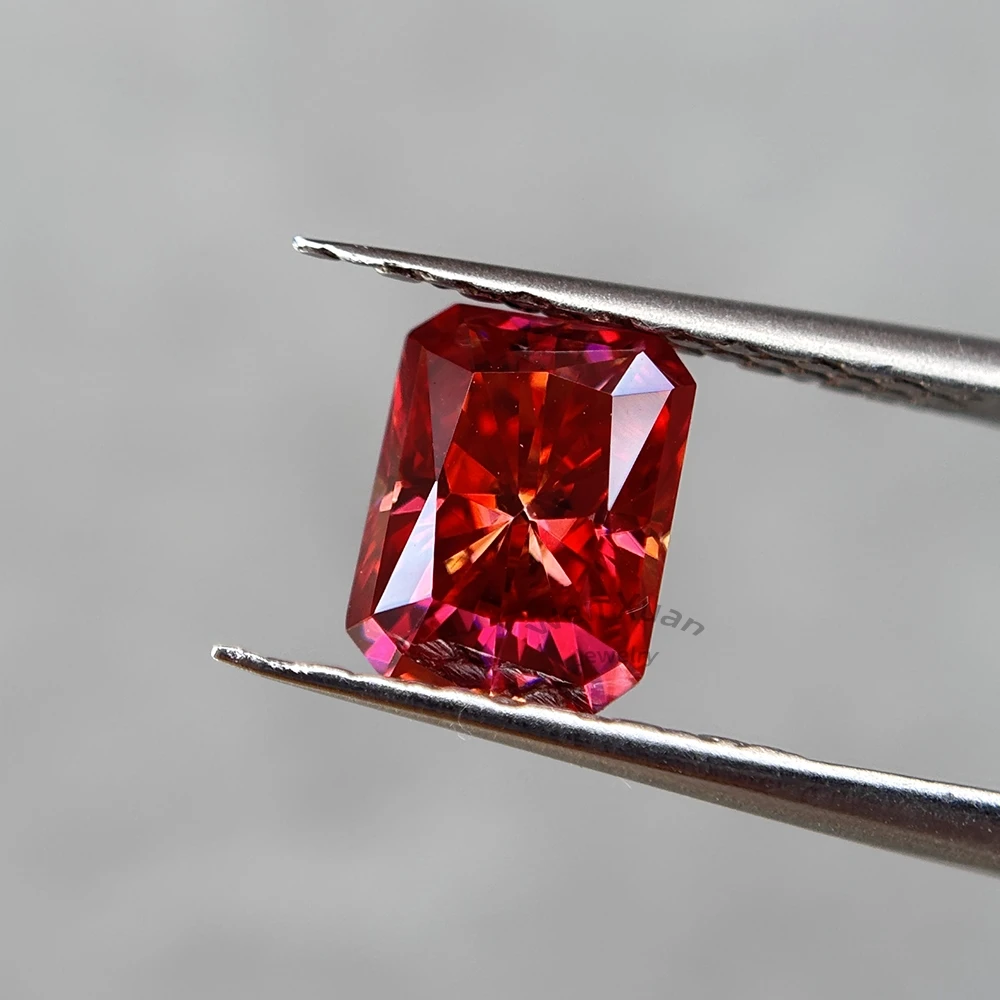 Ярко-розовый цвет сияющей огранки VVS1 свободный муассанит камень 3x5-9x11 мм 1-5 карат