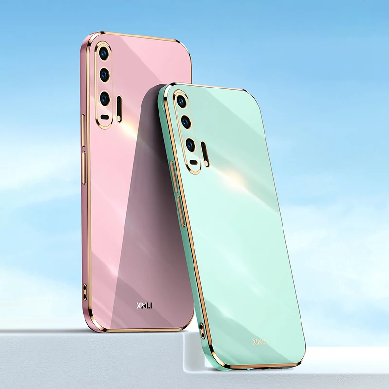 

Square Plating Camera Lens Protector for Huawei Nova 5T Soft Silicone Mobile Phone Back Cover Case Nova5 5 T Nova5T Girls Fundas