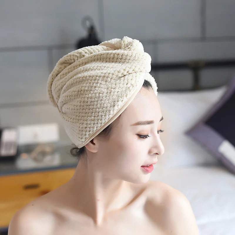 

Quick Drying Microfiber Shower Cap Magic Hair Fast Drying Dryer Towel Bath Hat Dry Hair Cap Quick Drying Soft Turban Dry Bonnet