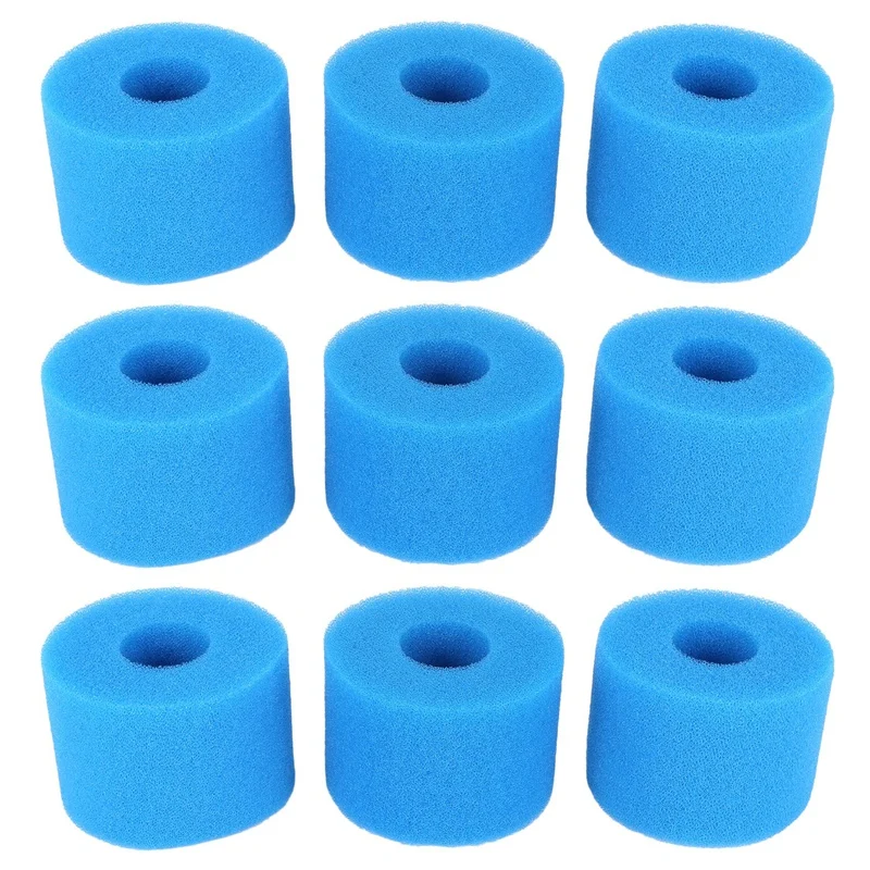 

9PCS For Intex Pure Spa Reusable/Washable Foam Hot Tub Filter Cartridge S1 Type