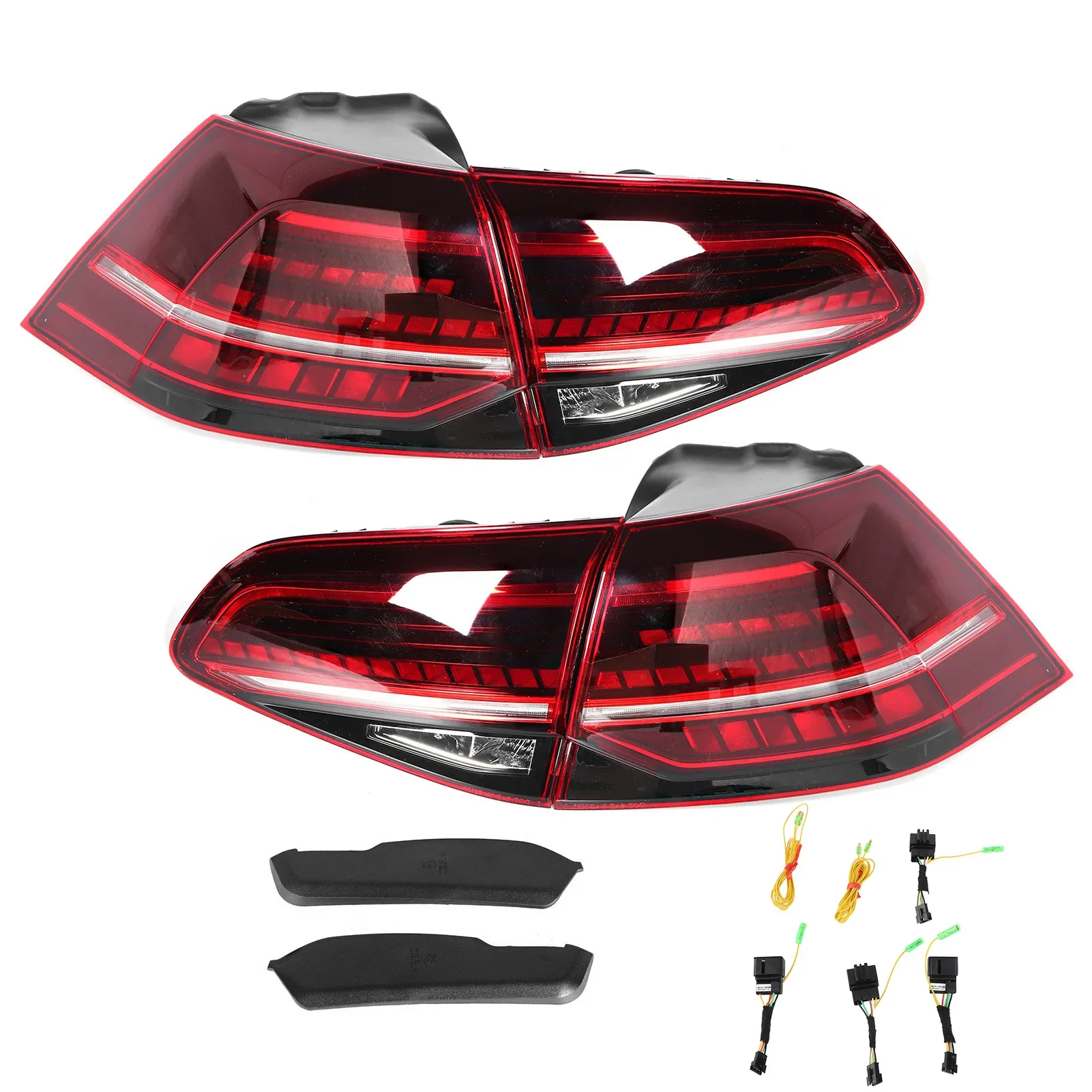 Для VW Golf MK7/7 5 R 2013 2014 2015 2016 2017-2020 R‑Look 1 пара задняя фонарь темно-красная линза