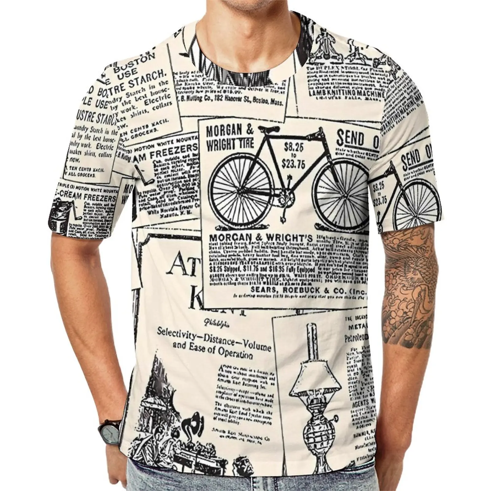 

Vintage Newspaper T Shirt Letter Print Novelty T-Shirts Short Sleeve Graphic Tops Hot Summer EMO Oversized Top Tees