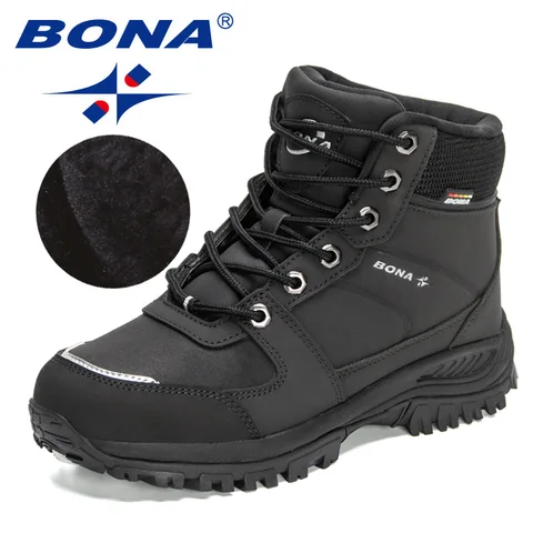 Дизайнерские зимние зимние ботинки BONA, женские кожаные супер теплые ботильоны, женские уличные походные ботинки