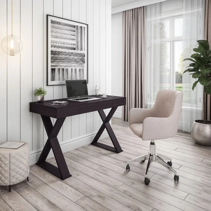 

Techni Mobili Trendy Home Office Desk with Drawer, Espresso