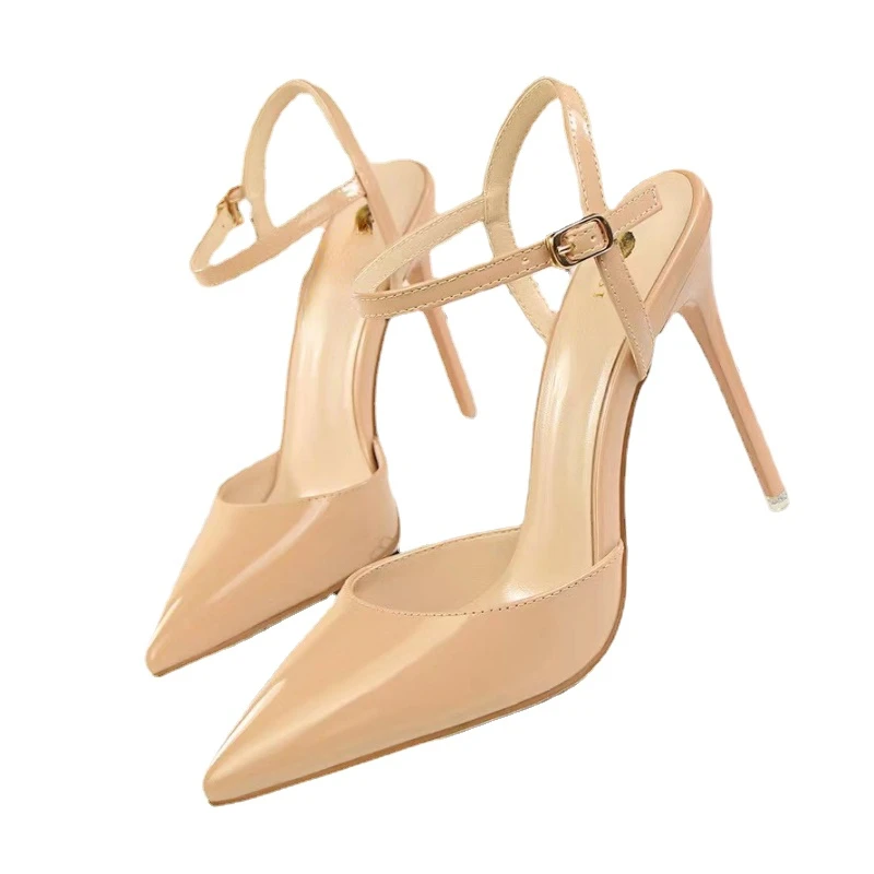 

New Fashion Patent Leather Nightclub Exclusive High-heeled Sandals Women's High-heeled Women Shoes Sexy Sandals Sandalias Mujer