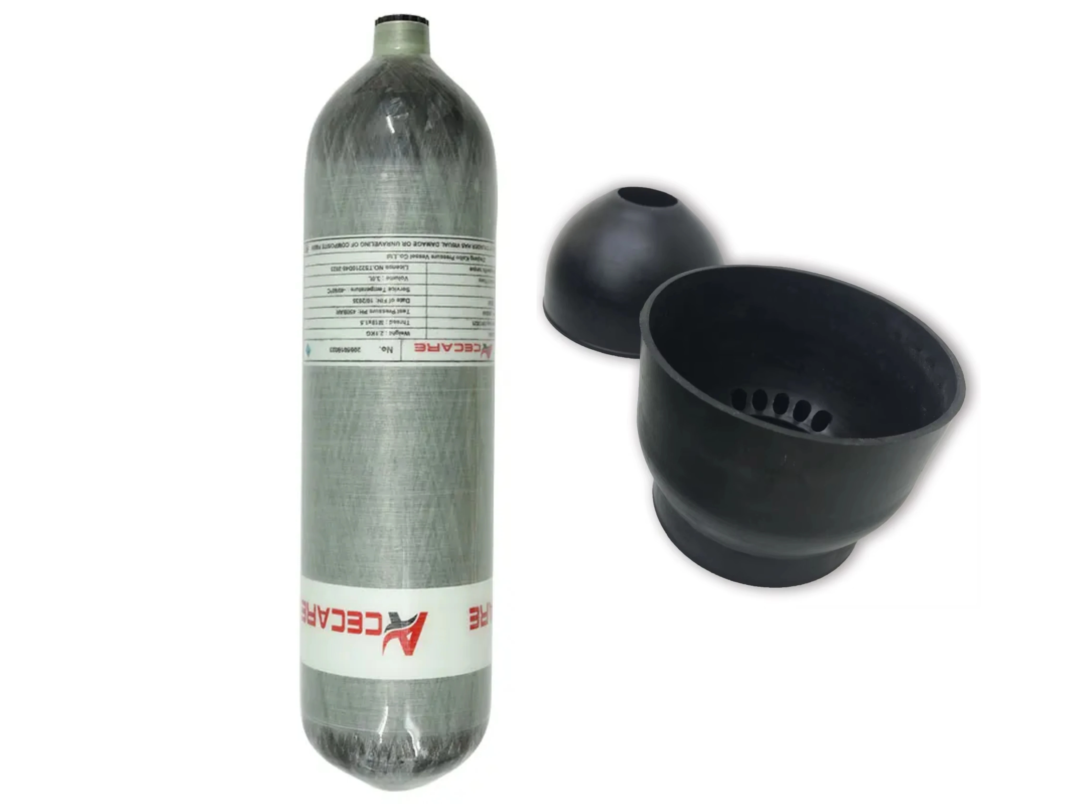 

ACECARE 4500PSI 300BAR 3L Цилиндр из углеродного волокна HPA Баллон высокого давления с защитными резиновыми сапогами для подводного плавания
