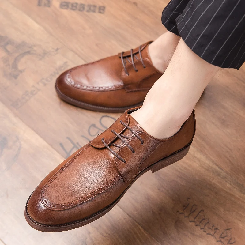 Formal Mens Shoes Men Dress Leather Shoes Fashion Men Flats Casual Retro Oxford Male Footwear Designers Gentleman Zapatos Hombre