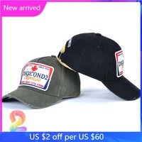street fashion cowboy hat water mill embroidery casual cap dsqicond2 mens and womens dsq2 baseball caps