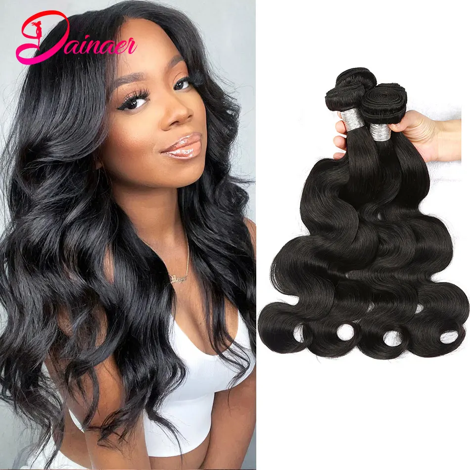 

Vietnamese Human Hair Body Wave Bundles 3/4 Bundle Deals Hair Extensions Human Hair Bundles Natural Black Color Remy Hair