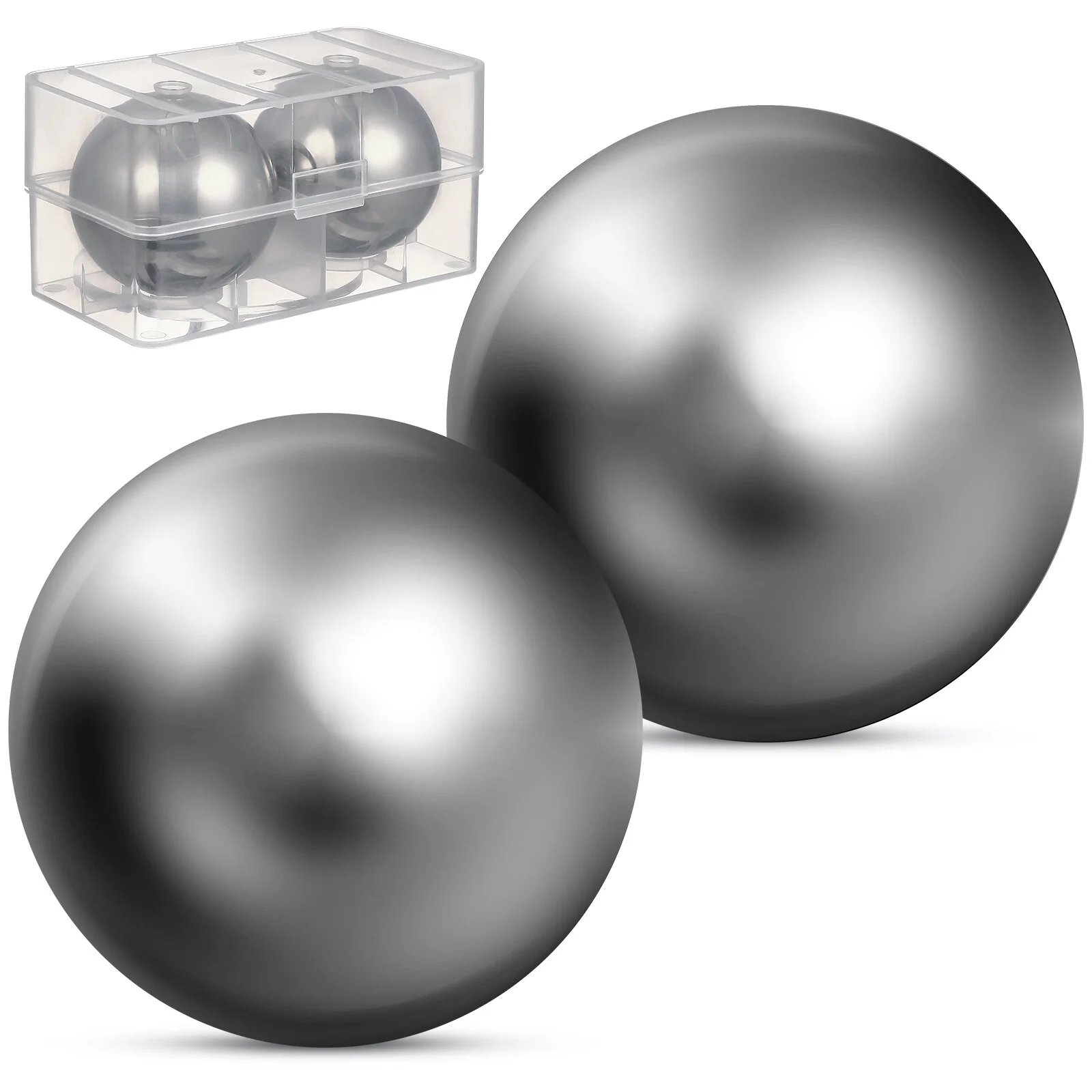 

2 Pcs Stainless Steel Ice Spheres Whiskey Balls Round Ice Cubes for Beverage
