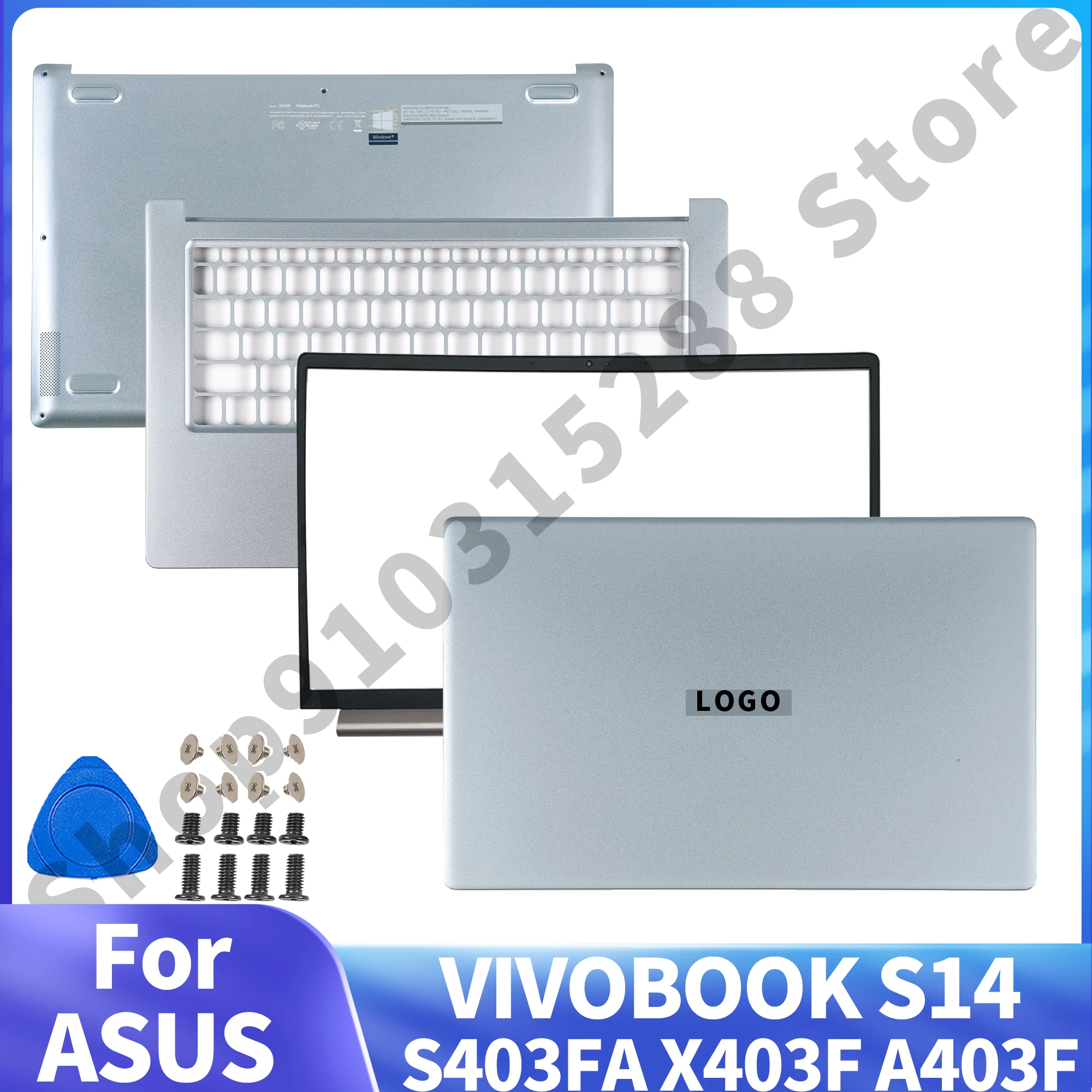 

Новинка 98%, запасные части для ноутбуков ASUS VIVOBOOK S14 S403FA X403F A403F, задняя крышка, передняя панель, Упор для рук, нижняя деталь, серебристо-серый