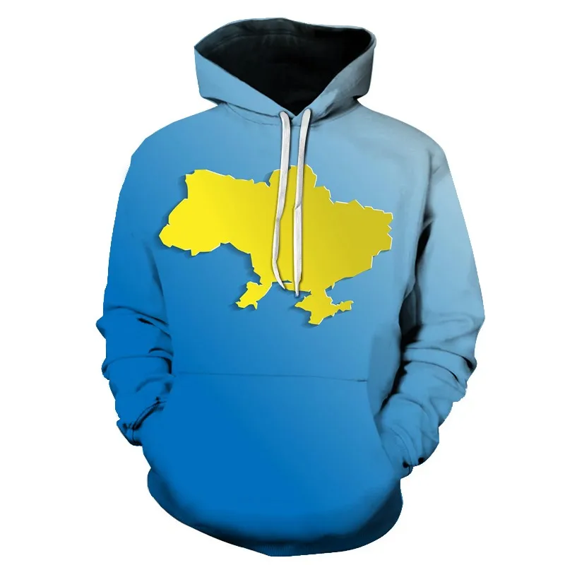 

Ukraine Flag and Map 3D Printed Hoodie Sweatshirt 2022 New Hoodie European Size