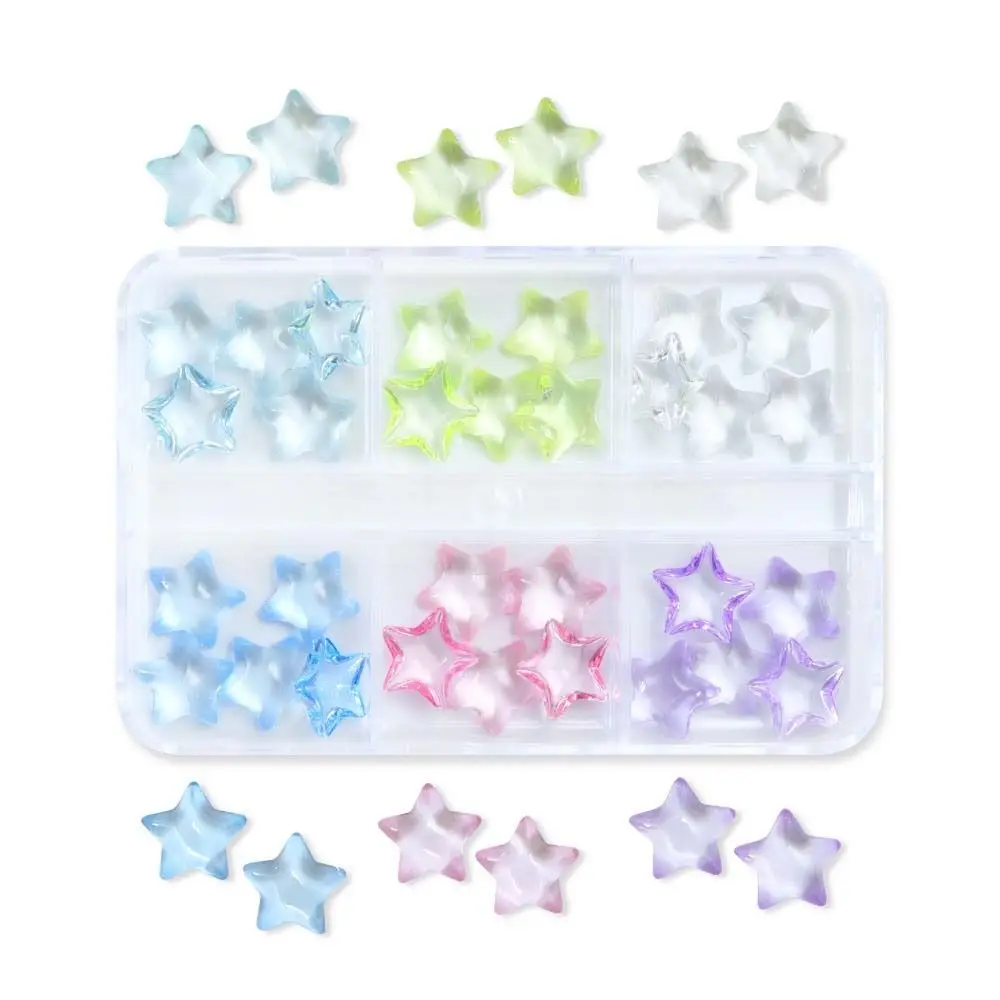 

30Pcs/set Star Nail Art Charm Ice Permeable Resin Pentagram 3D Nail Decoration Glitter Nail Manicure Accessories