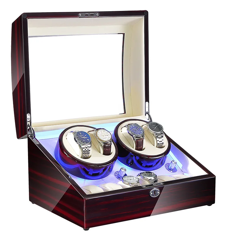 Watch Winder For Automatic Watch Shaker Storage Wood Boxes Mechanical Watches Rotating Display Box Japan Mabuchi Motor Rotator best for gift blank grade square brown wood glossy luxury gift watch boxes display for storage box watches alibaba factory
