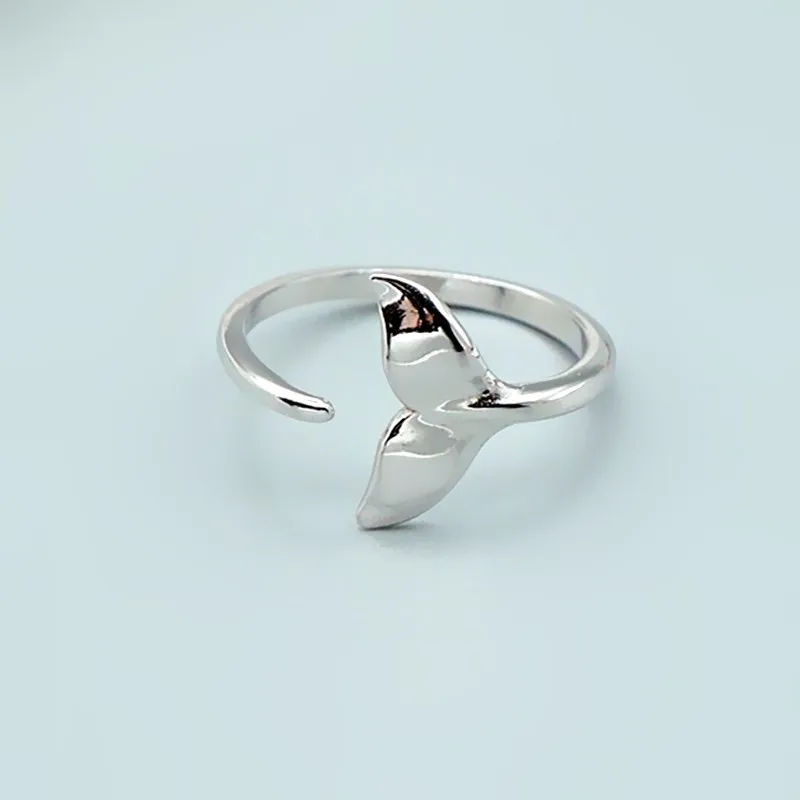 

Real 925 Sterling Silver Cute Tail Moonstone Personality Adjustable Ring Fine Jewelry For Women Party Elegant Accessories