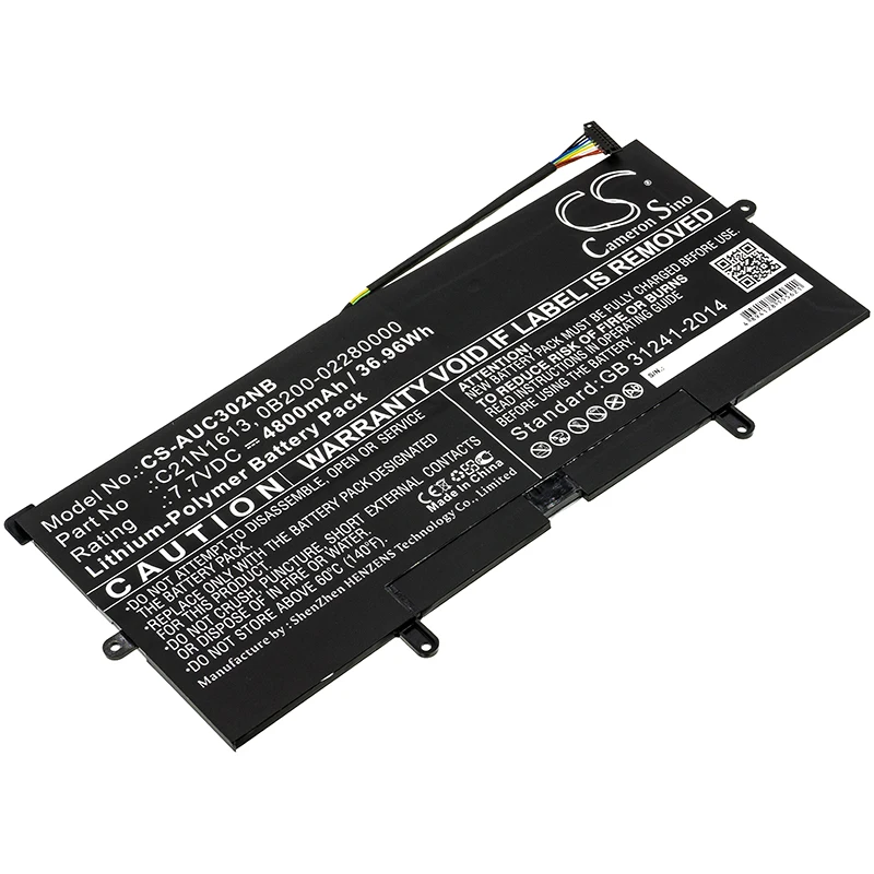 

CS 4800mAh/36.96Wh battery for Asus C302CA,C302CA-0041A6Y30,C302CA-1A,C302CA-F6Y30,Chromebook Flip c302,C21N1613