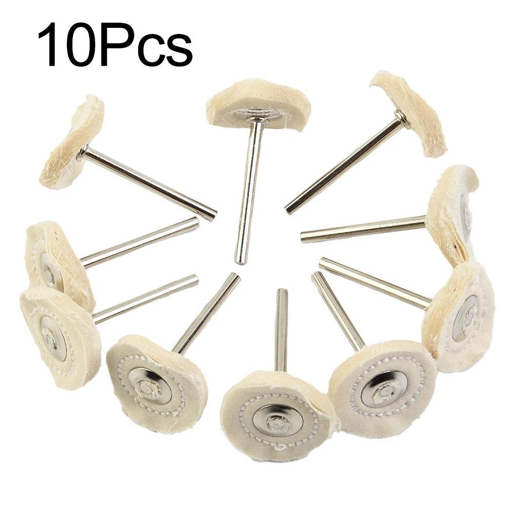 

10 Pcs 25mm Polishing Bit Grinding Wheel Head Cloth Buffing Pad 3mm Shank For Jewelry Grinding Polisher Grinder Accessories