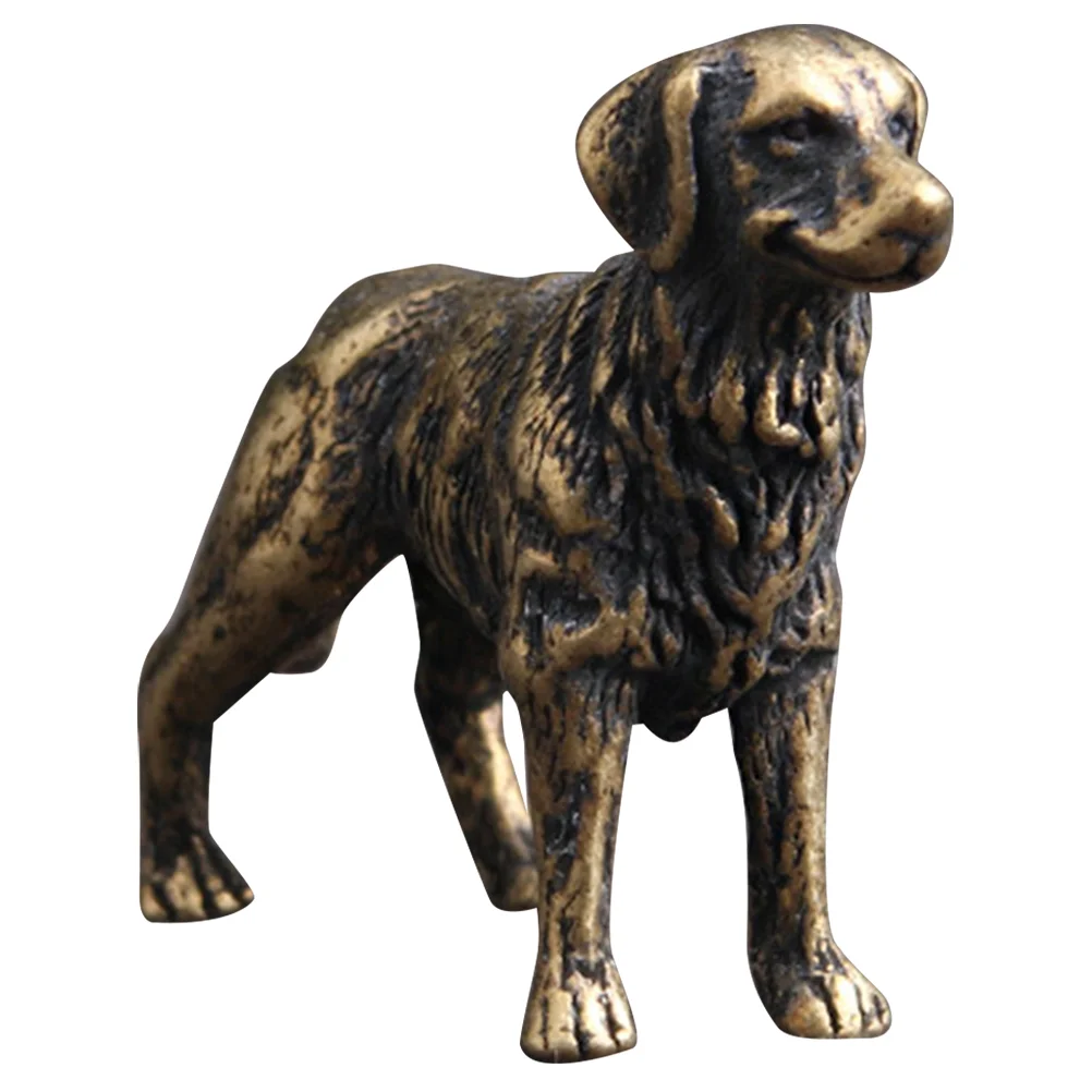 

Dog Sculpture Brass Shepherd Statue Figurines Decor Statues Shui Feng Figurine Desk Animal Tea Pet German Figure Prosperity