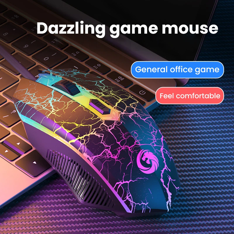

Проводная мышь, цветная светодиодная компьютерная игровая мышь 1600DPI, эргономичная оптическая проводная мышь USB для настольного ПК, проводна...