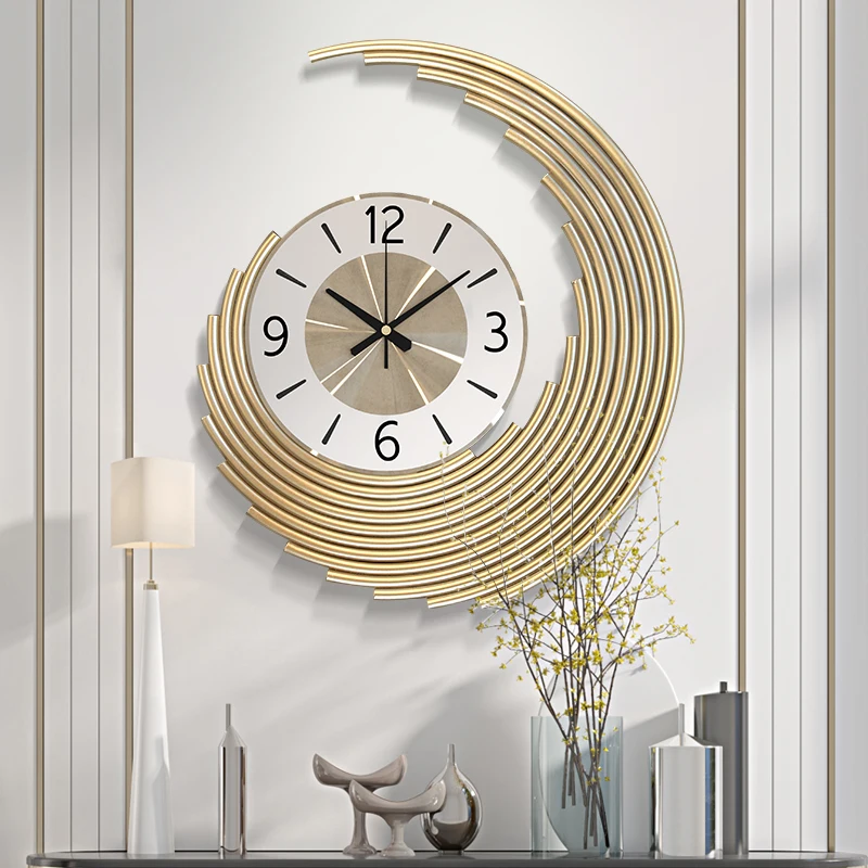 

Gold Big Creative Wall Clocks Living Room Modern Simple Home Clocks Art Decorative Reloj De Pared Moderno Wall Clocks Decor W6C