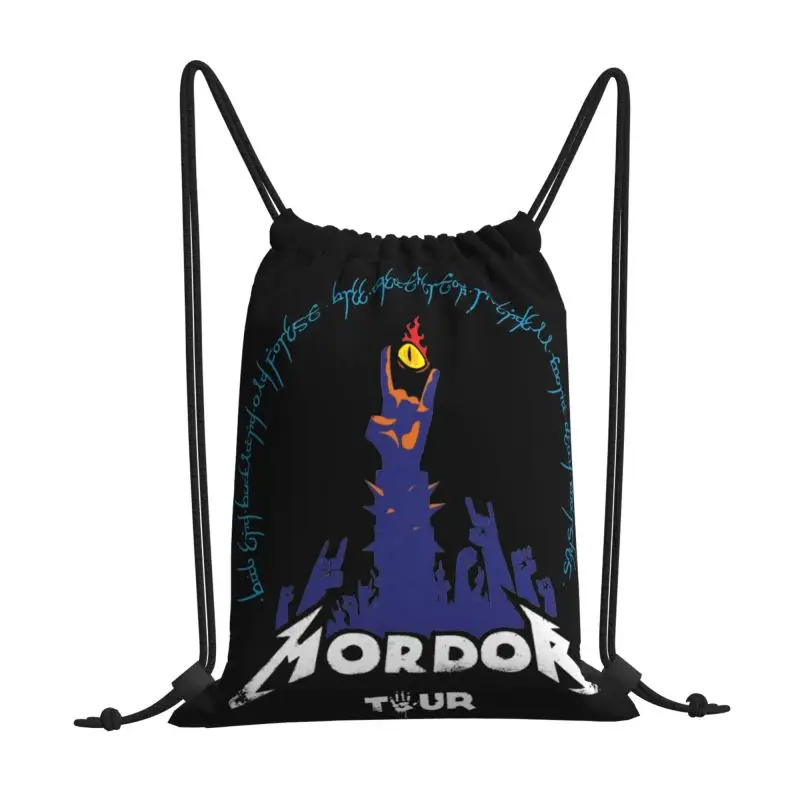 Rock To Mordor Tour Lotr As Album Cover Drawstring Bags Gym Bag Newest Shoe Tote Outdoor Running