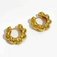perisbox classic minimalist gold color brass twisted hoop earrings huggie earring jewellery for women daily gift