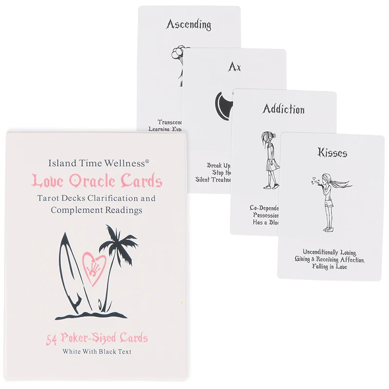 

54Pcs White Wellness Love Oracle Card Tarot Prophecy Divination Family Party Board Game Card