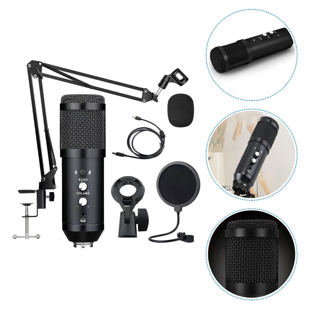 

1 Set Studio Microphone Built-in Sound Cards Echo Mic for Live Broadcast