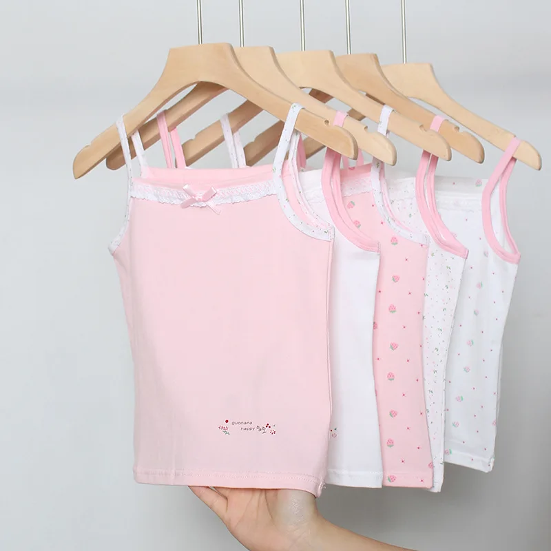 

Kids Camisole for Girl Vest Printed Pure Cotton Sleeveless Vest Girls Bottomed Suspender Tops Baby Crop Top Student Underwear