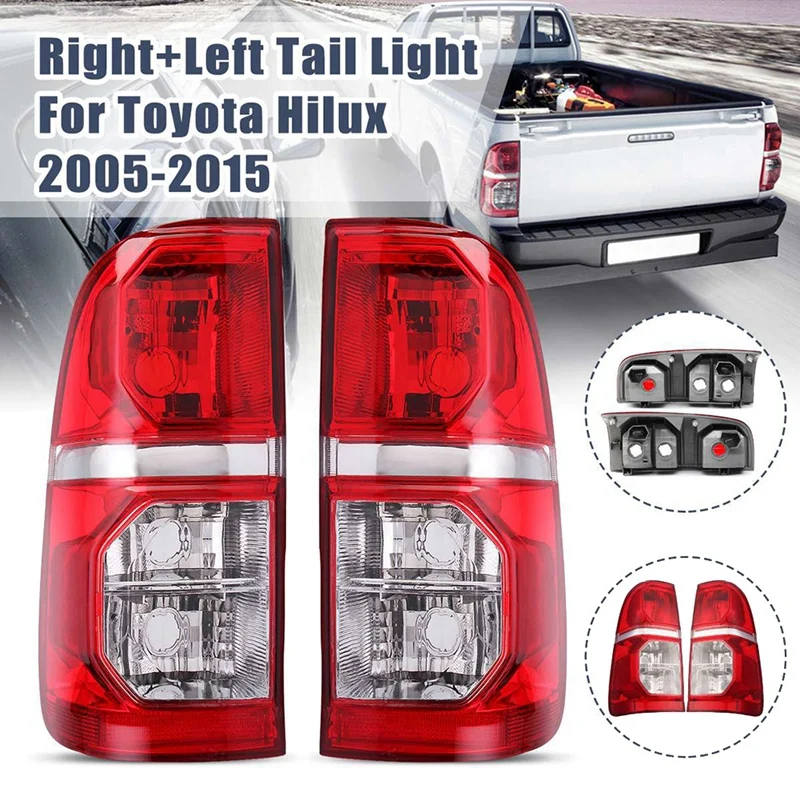 2Pcs Car Rear Taillight Brake Lamp Tail Lamp Without Bulb for Toyota Hilux 2005 - 2015 1