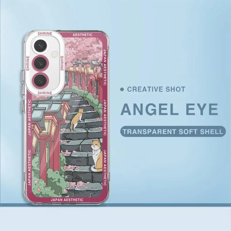 Sakura Street Japan phone Case for Samsung A13 A14 A15 A23 4G 5G A24 A25 A33 A34 A53 A54 A73 A35 A55 bag