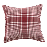 linen plaid decorative throw pillow covers casual plaid edge pillow cases bed sofa couch bench car home decor comfy casual plaid