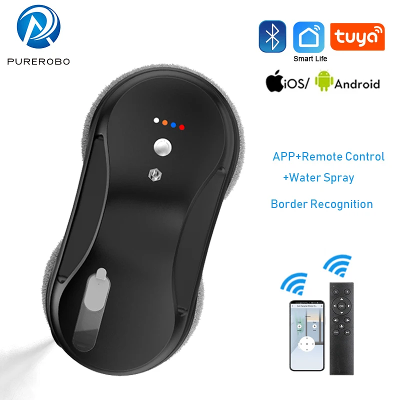 

Robot Purerobo W-R3S Cleaner Robot с приложением и удаленным автоматическим интеллектуальным спреем стеклянного стекла Электрическое очистка окна для дома